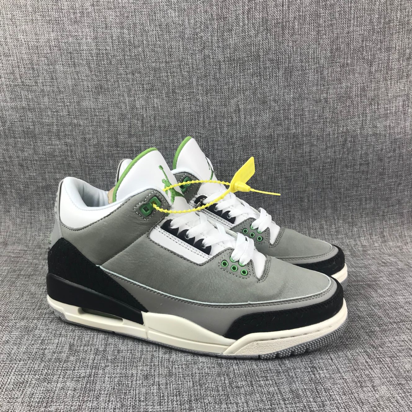 Air Jordan 3 Chlorophyll Green Black White Shoes - Click Image to Close